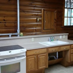 Holler Park - Kitchen in cabin.