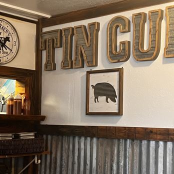 Tin Cup Cafe - a sign and a clock - Cafes Near Me - Sheffield, Texas Tin Cup Cafe - a sign and a clock - Cafes Near Me - Sheffield, Texas