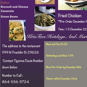 KrisTee's Hot Dogs And More - Pre-Order - Hot Dogs Near Me - Anderson, South Carolina KrisTee's Hot Dogs And More - Pre-Order - Hot Dogs Near Me - Anderson, South Carolina