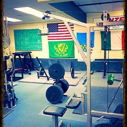 Multiple powerlifting platforms, plenty of strength equipment