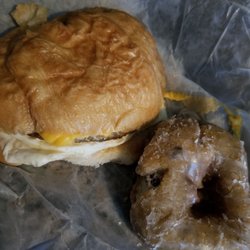 Donald's Doughnuts - This beats even the Starbucks breakfast sandwich. You receive more for your money! Blueberry doughnut melted in your mouth :)