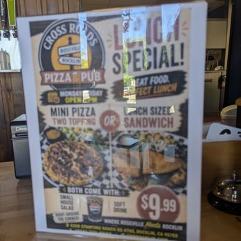 Cross Roads Pizza & Pub - Lunch special - Pizza Near Me - Rocklin, California