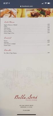 Menu photo 1 Bella Sera Denison, IA