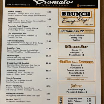 Bramalo Pizzeria & Restaurant - Brunch menu - Pizza Near Me - Bellmore, New York
