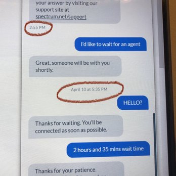 Spectrum - Wait time is over 2 hours. Good luck getting customer service - Television Service Providers Near Me - Santa Clarita, California Spectrum - Wait time is over 2 hours. Good luck getting customer service - Television Service Providers Near Me - Santa Clarita, California