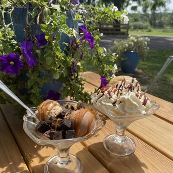 Spotted Duck - Cookie Monster and Wide Awake sundaes - Ice Cream & Frozen Yogurt Near Me - Penn Yan, New York Spotted Duck - Cookie Monster and Wide Awake sundaes - Ice Cream & Frozen Yogurt Near Me - Penn Yan, New York