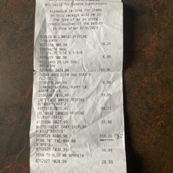 Menard's - SKU number and receipt