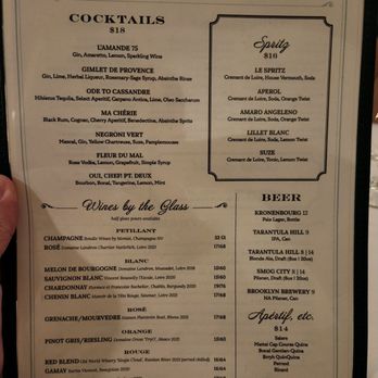 Petit Trois - Cocktail  menu - French Near Me - Sherman Oaks, California