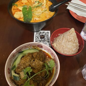 Laut - Ultimate Curry Laksa (top) The Famous Rendang Curry (bottom) - Thai Near Me - New York, New York Laut - Ultimate Curry Laksa (top) The Famous Rendang Curry (bottom) - Thai Near Me - New York, New York
