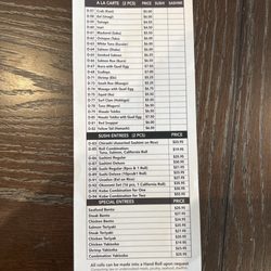 Kobe - Sushi menu part 2