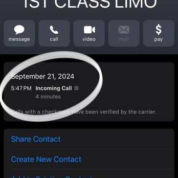 First Class Limousine Service - I'm not lying, this is proof of the time she called to deliver the bad news. When the bus had to be at the pickup location at 6pm - Limos Near Me - Anaheim, California First Class Limousine Service - I'm not lying, this is proof of the time she called to deliver the bad news. When the bus had to be at the pickup location at 6pm - Limos Near Me - Anaheim, California