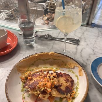 The Darling Oyster Bar - Crab Cakes and Pear 75 - Seafood Near Me - Charleston, South Carolina