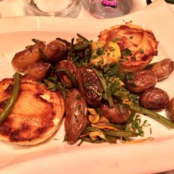 Le Marais - I requested a vegetarian dish and they kindly served me roasted potatoes, green beans and two delicious scalloped potato pies.