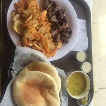 Naf Naf Grill - Beef tenderloin plate soup and homemade fries! - Middle Eastern Near Me - Aurora, Illinois