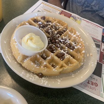 Metro Diner - Belgian Waffle with chocolate chips - American Near Me - St. Augustine, Florida Metro Diner - Belgian Waffle with chocolate chips - American Near Me - St. Augustine, Florida