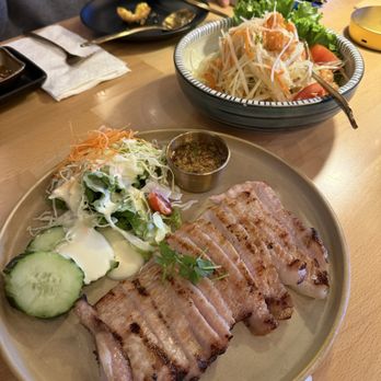 Manaao - Thai Pork Jowl Jerky Ko Mu Dad Deaw and "Papaya Salad" Som Tum - Thai Near Me - Tustin, California