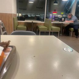 A chocolate shake at an employee's table but when I asked for one was told the machines down what a joke