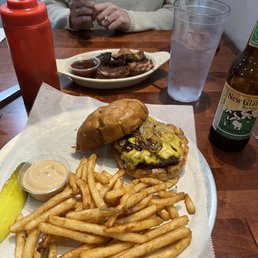 Burger and ribs were great!