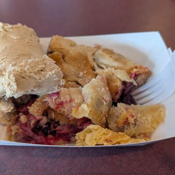 Purple Pie Place - BlackBerry pie slice a la mode (coffee flavor). Yum! - Desserts Near Me - Custer, South Dakota
