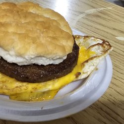 The Hilltop Grill - Sausage egg and cheese. Go with the toast or bun instead.