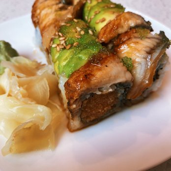 KUU Restaurant - June (spicy tuna, crunch, unagi,avocado, unagi sauce, sesame seed) for $18 - Japanese Near Me - Houston, Texas