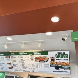 Recent menu in store.