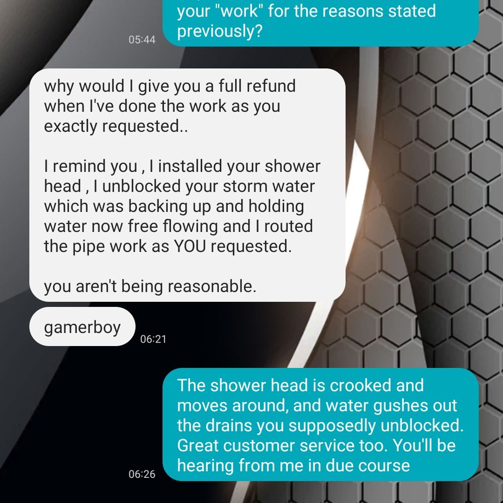 Soul Plumbing - Soul Plumbing's disgraceful SMS - Plumbing Near Me - Calamvale, QLD