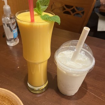 Mingalaba - Mango lassi drink $8, coconut tapioca drink $8 - Burmese Near Me - Burlingame, California Mingalaba - Mango lassi drink $8, coconut tapioca drink $8 - Burmese Near Me - Burlingame, California