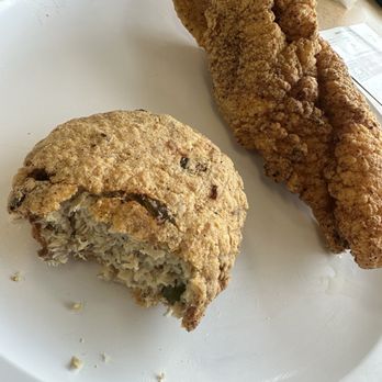 Bartlett Breakfast Factory - Salmon croquette and piece of fried catfish. - Breakfast & Brunch Near Me - Memphis, Tennessee Bartlett Breakfast Factory - Salmon croquette and piece of fried catfish. - Breakfast & Brunch Near Me - Memphis, Tennessee