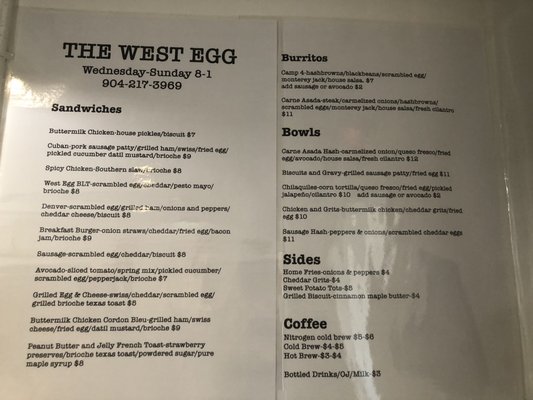 Menu photo 5 The West Egg St. Augustine, FL