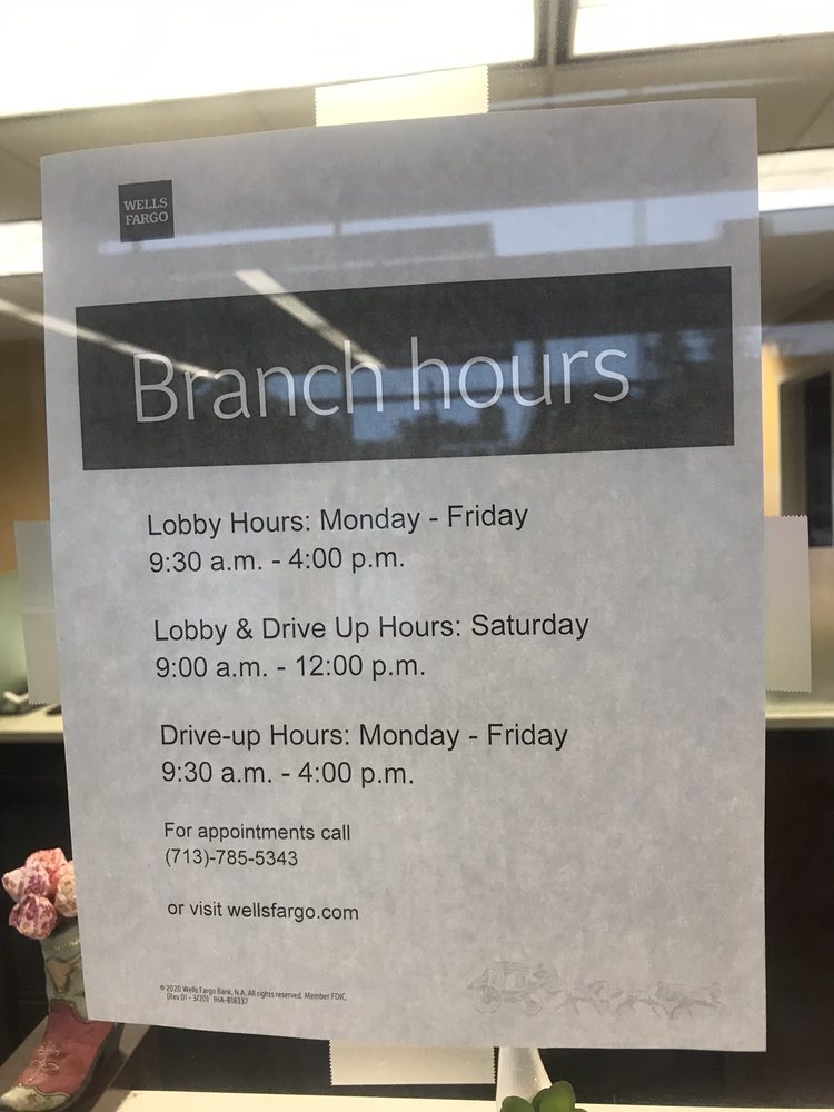 WELLS FARGO BANK Updated August 2024 8607 Westheimer Rd, Houston