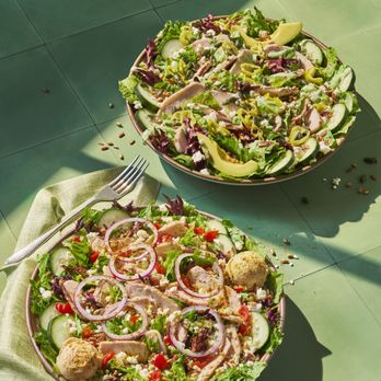 Panera Bread - Mediterranean Chicken Grains with Greens & Balsamic Bliss Chicken Greens with Grains - Salad Near Me - Teterboro, New Jersey Panera Bread - Mediterranean Chicken Grains with Greens & Balsamic Bliss Chicken Greens with Grains - Salad Near Me - Teterboro, New Jersey