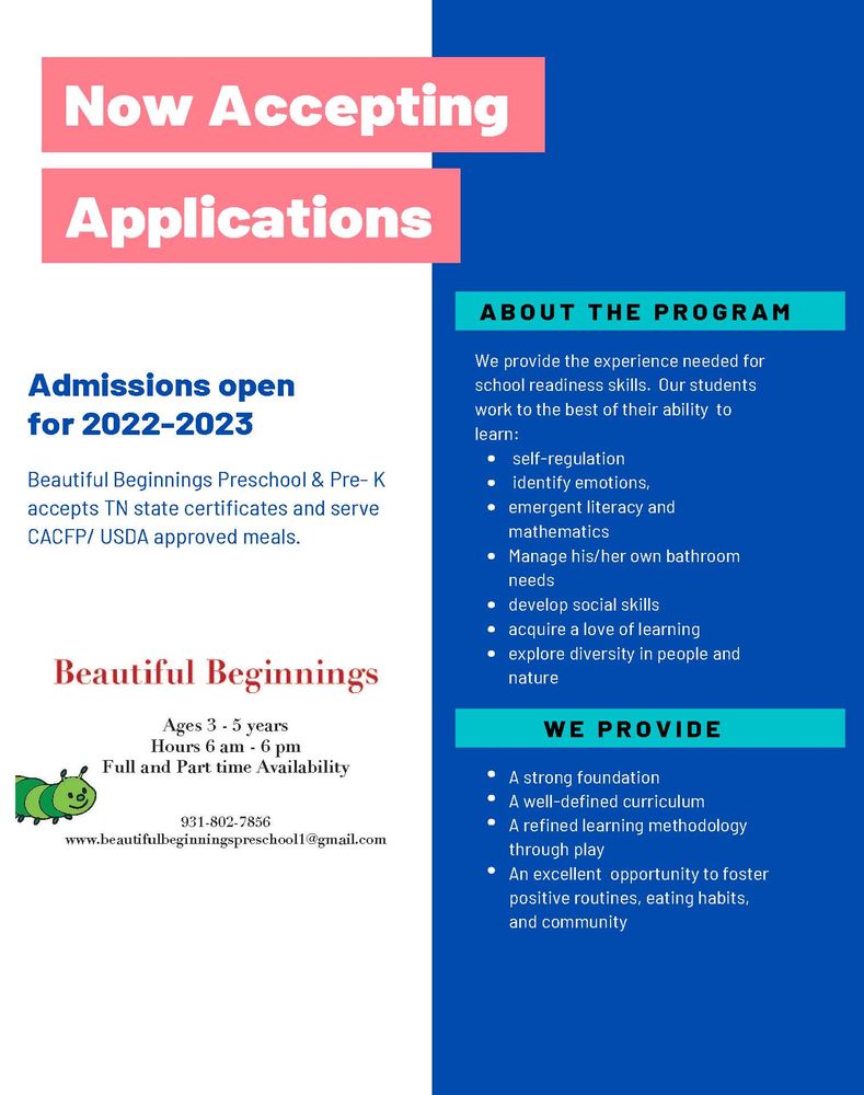 Beautiful Beginnings Preschool & Pre- K - childcare center in Clarksville, TN