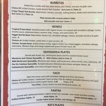 Wild One - Menu - Mexican Near Me - Pleasanton, California