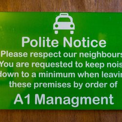A1 Taxis - Polite Notice from A1 Taxis management
