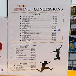 Ultimate Air Trampoline Park - Concession menu prices