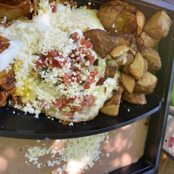 Seis Kitchen - Chilaquiles with papas and frijoles - Mexican Near Me - Tucson, Arizona