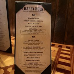 Happy hour menu Happy hour menu