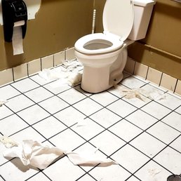 Dirty stinky bathroom is a daily issue. Makes you wonder how carefully clean can the employees be? Dirty stinky bathroom is a daily issue. Makes you wonder how carefully clean can the employees be?