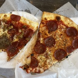 Pepperoni and pepperoni-Sausage combo. Pepperoni and pepperoni-Sausage combo.