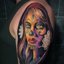 Tattoo Dimention - Color Catrina tattoo / cover up tattoo