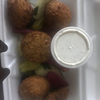 Jerusalem Grill - Felafel and sliced veggies with Tzatziki sauce - Mediterranean Near Me - San Antonio, Texas Jerusalem Grill - Felafel and sliced veggies with Tzatziki sauce - Mediterranean Near Me - San Antonio, Texas