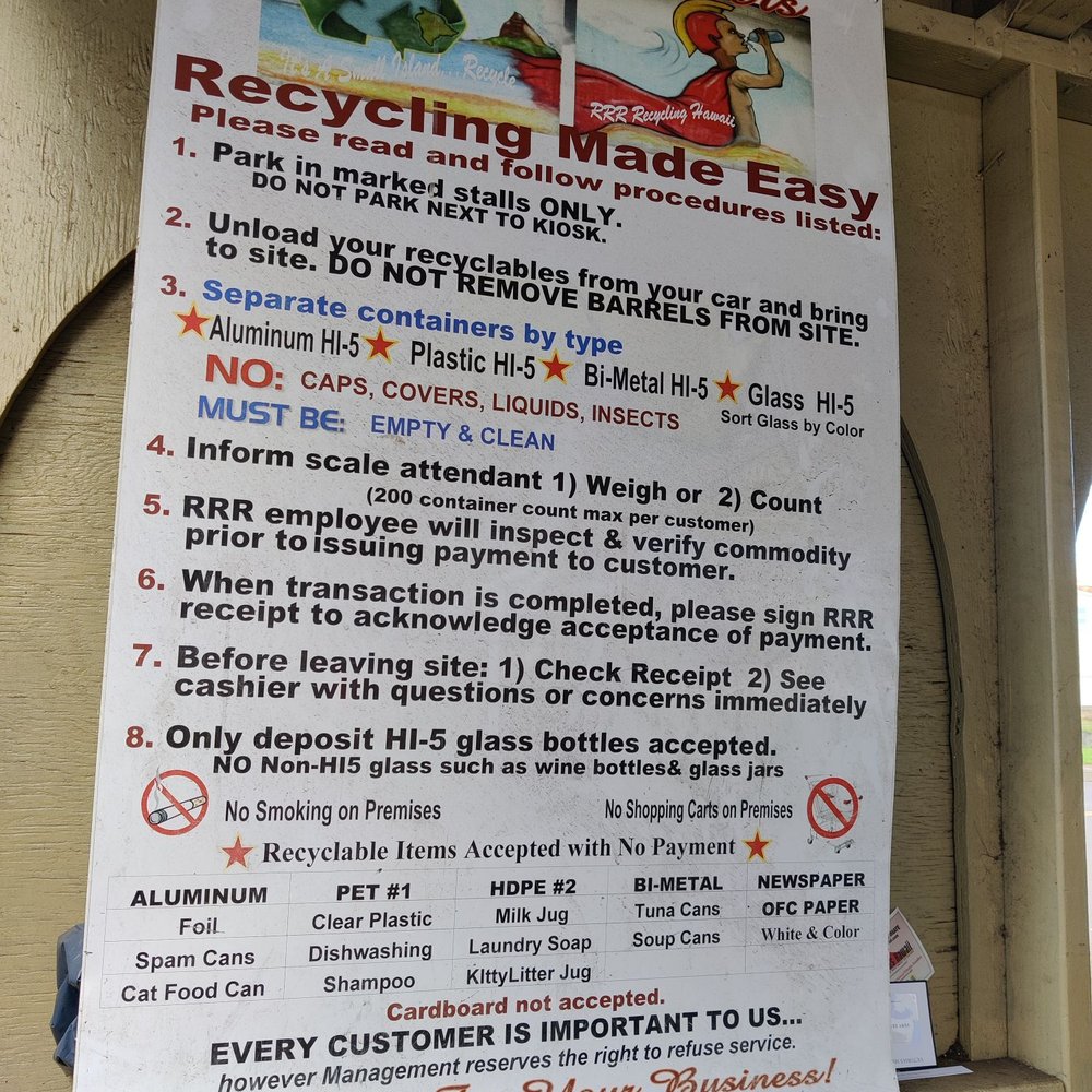 RRR Recycling - Guidelines - Recycling Center Near Me - Kaneohe, Hawaii RRR Recycling - Guidelines - Recycling Center Near Me - Kaneohe, Hawaii