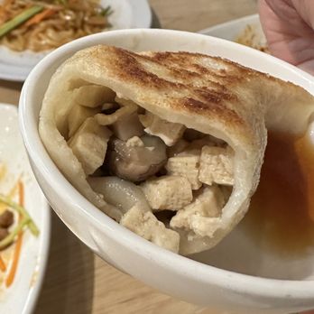 Papa's Dumpling - Inside of the tofu/ mushroom/basil potsticker - Dim Sum Near Me - Pleasanton, California Papa's Dumpling - Inside of the tofu/ mushroom/basil potsticker - Dim Sum Near Me - Pleasanton, California