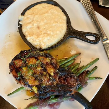 Grace & Grit - Pork-chop with peach grits. Great pairing! - Southern Near Me - Mount Pleasant, South Carolina Grace & Grit - Pork-chop with peach grits. Great pairing! - Southern Near Me - Mount Pleasant, South Carolina