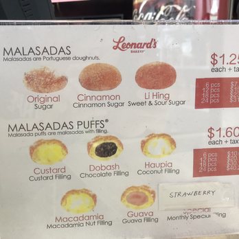 Leonard's Bakery - Menu. Just point of you don't speak English well - Bakeries Near Me - Honolulu, Hawaii