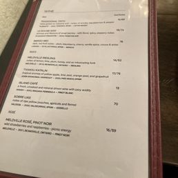 Wine Menu Wine Menu