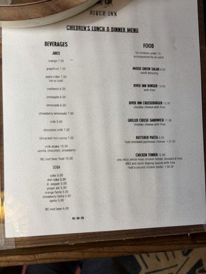 Menu photo 2 Big Sur River Inn and Restaurant Big Sur, CA
