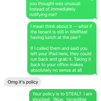 Andrea's quality cleaning service - a text message from a customer - Landscaping Near Me - Brewster, Massachusetts Andrea's quality cleaning service - a text message from a customer - Landscaping Near Me - Brewster, Massachusetts