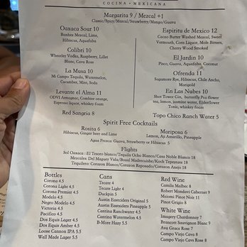 Sol Oaxaca Cocina Mexicana - Drink menu - Mexican Near Me - Bel Air, Maryland Sol Oaxaca Cocina Mexicana - Drink menu - Mexican Near Me - Bel Air, Maryland